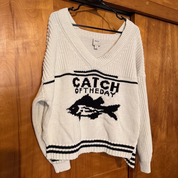 Anthropologie Maeve Catch Of The Day Sweater Nautical Fish - Picture 4 of 8